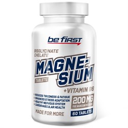 Be first Magnesium + B6 (магний бисглицинат хелат + Б6) 60 таб. - фото 5146
